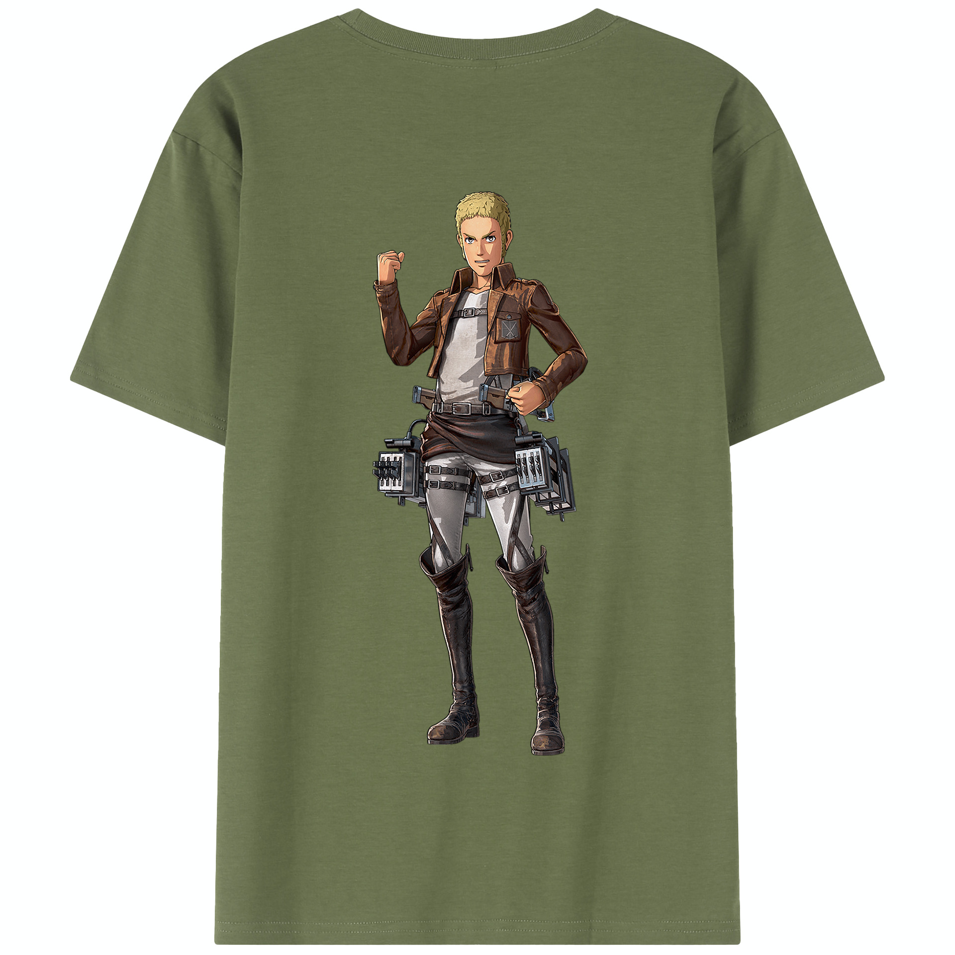 （画像用） 進撃の巨人 ライナー・ブラウン Attack on Titan Reiner Braun 綿100％半袖Tシャツ（背面プリント）